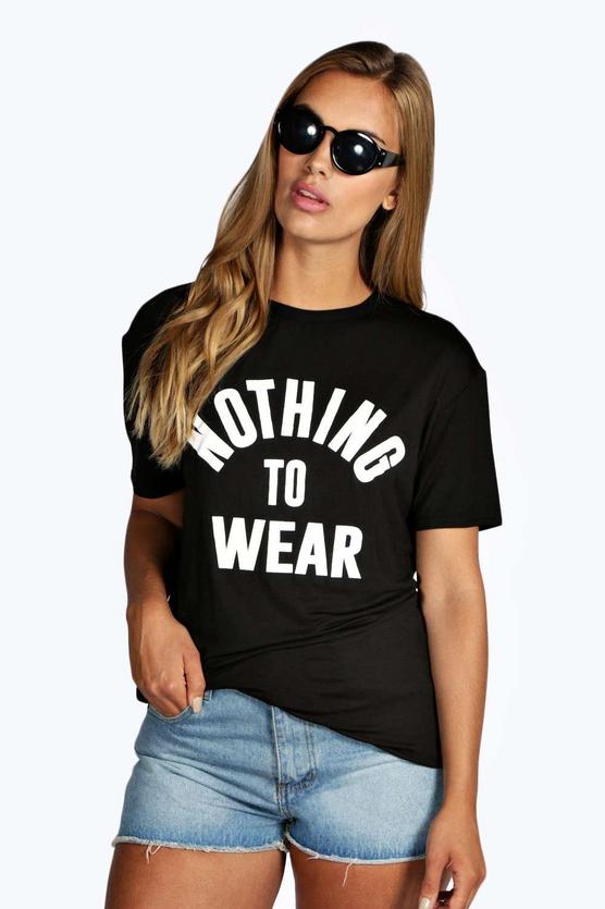 Plus Lucy Nothing To Wear Slogan Tee